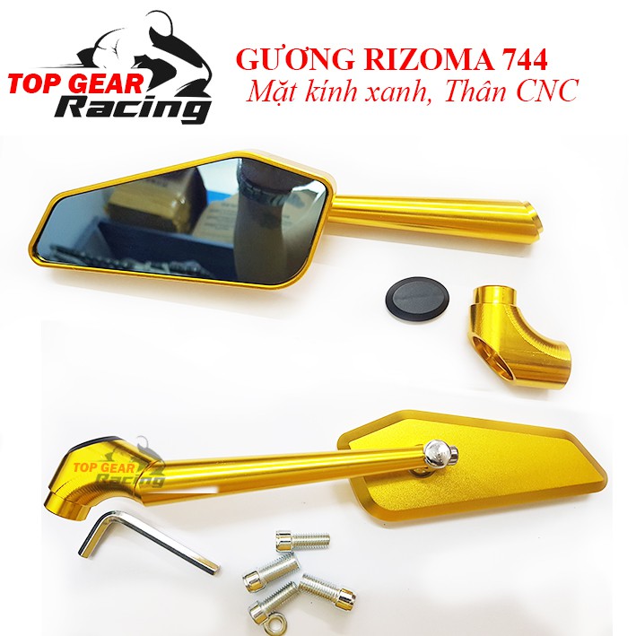 GƯƠNG CHIẾU HẬU 744 GƯƠNG XE MÁY CNC LÁ &lt;TOPGEAR&gt;