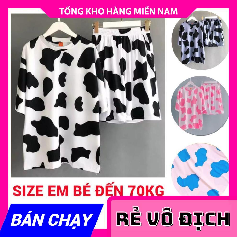 Set bộ bò sữa Bộ ngủ bò sữa cho bé trai bé gái 5kg đến 70kg Đồ bộ mẹ và bé Bộ thun gia đình