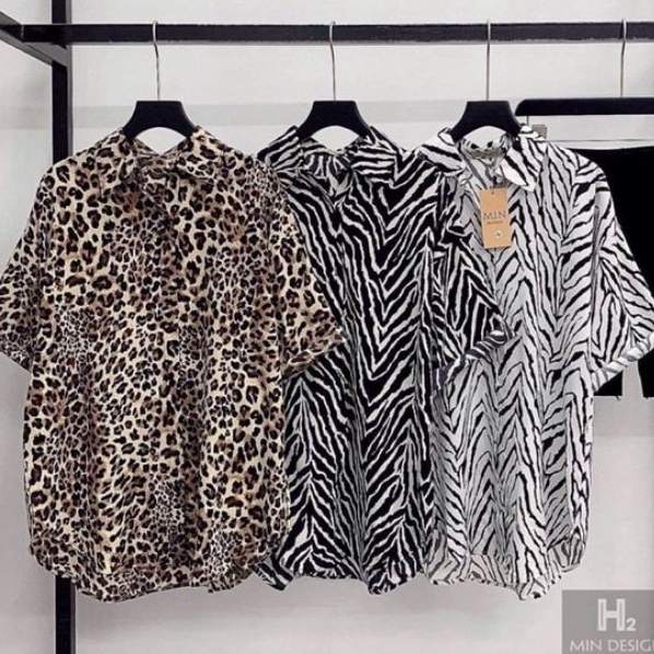 Áo sơ mi beo form rộng kate lụa 100D xịn xò(B.C