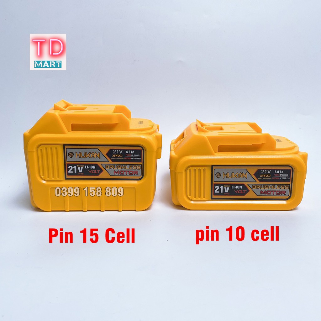 Máy Siết Bulong Dùng Pin 21V HUKAN X1 Không Chổi Than Pin 15 Cell