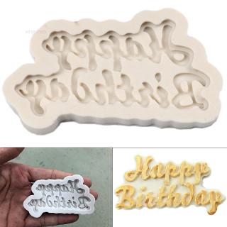 Khuôn silicon làm bánh kẹo fondant hình chữ Happy Birthday