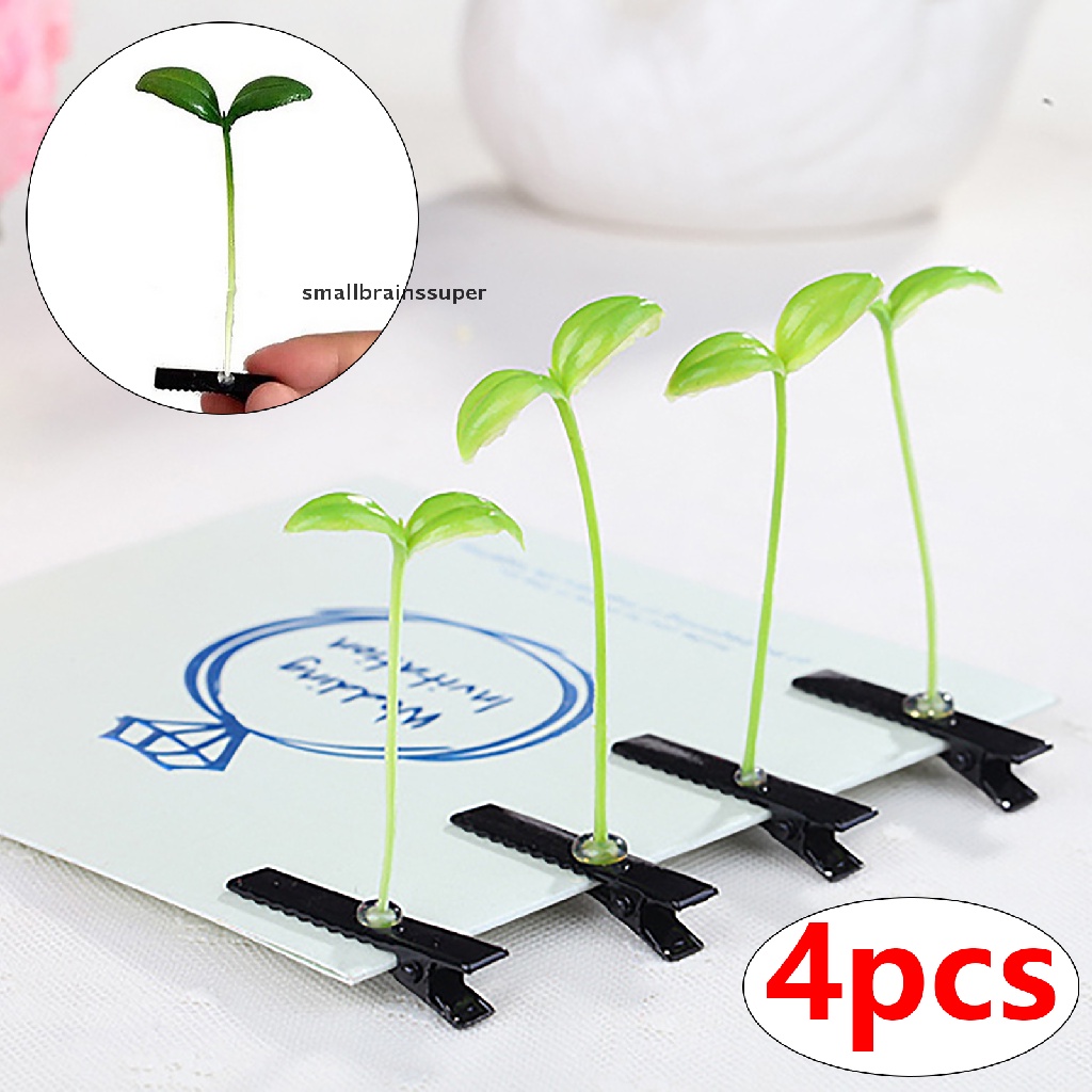 Set 4 Kẹp Cỏ Hình Cây Nấm / Hoa Thời Trang Unisex