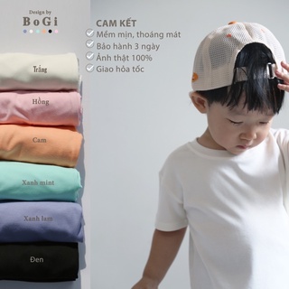 Áo thun cotton trơn cho bé trai bé gái dáng basic loại cao cấp nhiều màu