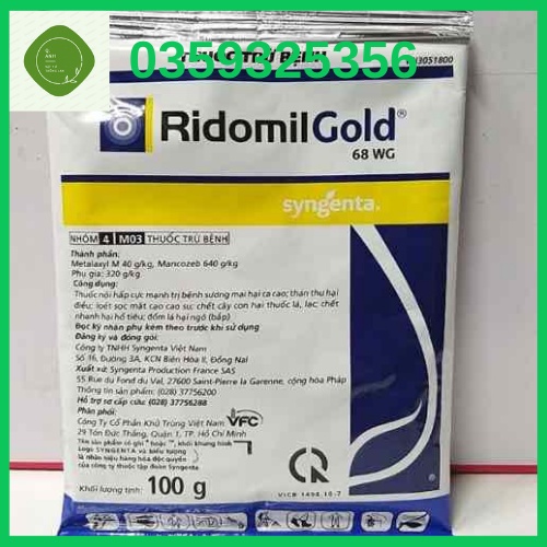 Thuốc trừ nấm bệnh trên lan Ridomil Gold 100g