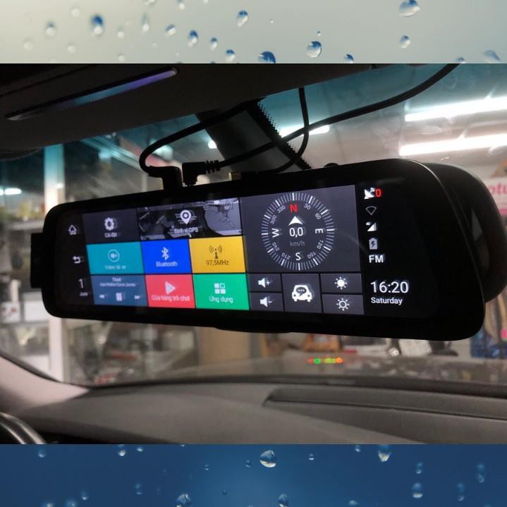Trọn bộ camera hành trình ô tô dạng gương A86 tích hợp khe sim 4G - WiFi - GPS - định vị từ xa và RAM 2G màn hình 10ich