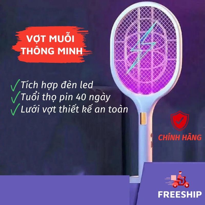 Vợt Muỗi Đèn Bắt Muỗi Điện Thông Minh Tích Điện Diệt Côn Trùng Hiệu Quả PAPAA.HOME