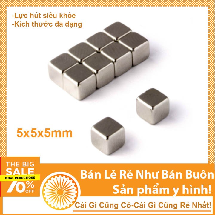 Bộ nam châm xếp hình khối lập phương 5x5x5mm cho trẻ sáng tạo - 64 viên