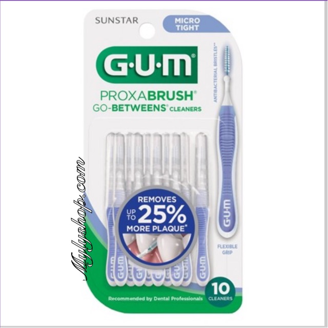 Tăm nha khoa Sunstar GUM ProxaBrush vĩ 10 cây Hàng Mỹ chính hãng