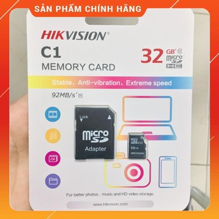 Thẻ nhớ hikvision 32gb hs-tf-c1 92mb/s chuyên dùng cho camera kèm adapter