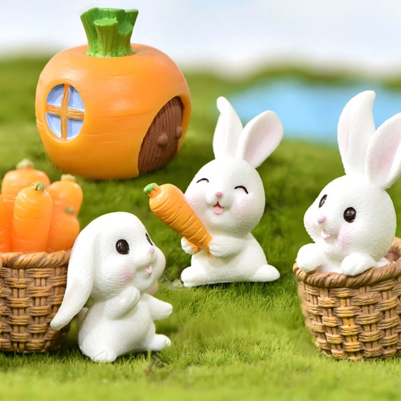 Đồ trang trí Thỏ Và Cà Rốt Hoạt Hình Mini Trang Trí Cây Thông Giáng Sinh