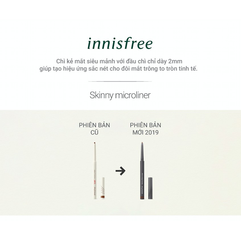 Chì kẻ viền mắt nét siêu mảnh innisfree Skinny Microliner 0.14g | BigBuy360 - bigbuy360.vn