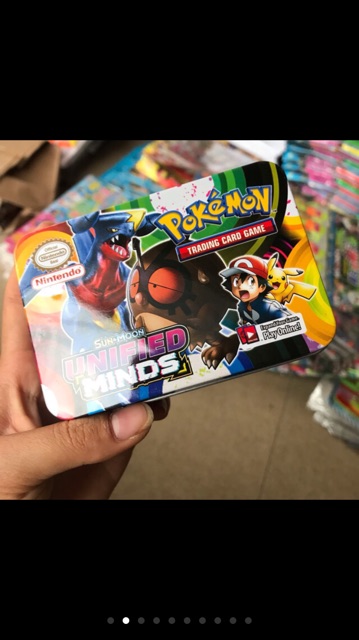 Bài pokemon hộp sắt tráng bóng