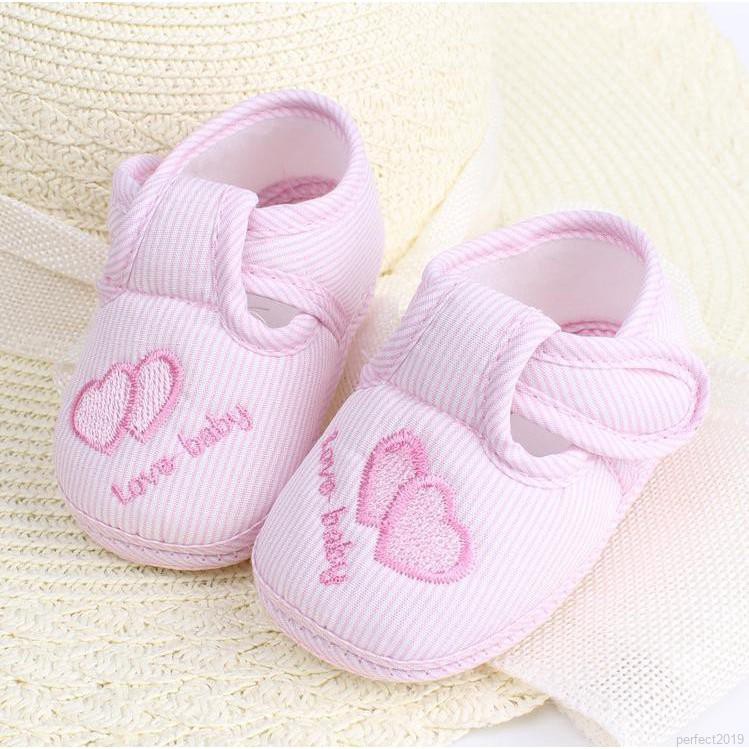 Giày cotton quai dán đế mềm chống trượt dành cho trẻ em từ 0-12 tháng tuổi