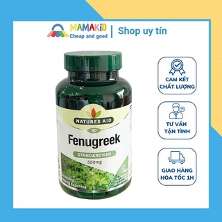 Cỏ cari lợi sữa, viên uống Fenugreek 500mg của Anh kích thích sữa mẹ tiết dồi dào