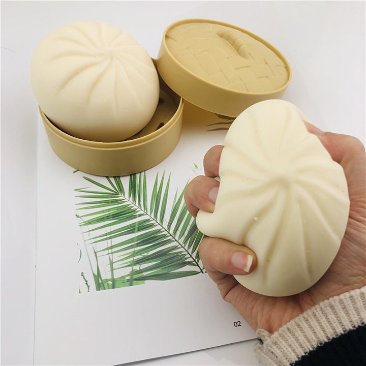 Bánh Bao Giả, Bánh Bao Đồ Chơi, Squishy Kèm Hộp Đựng Thú Vị Giúp Giảm Căng Thẳng, Xả Stress, Troll Bạn Bè