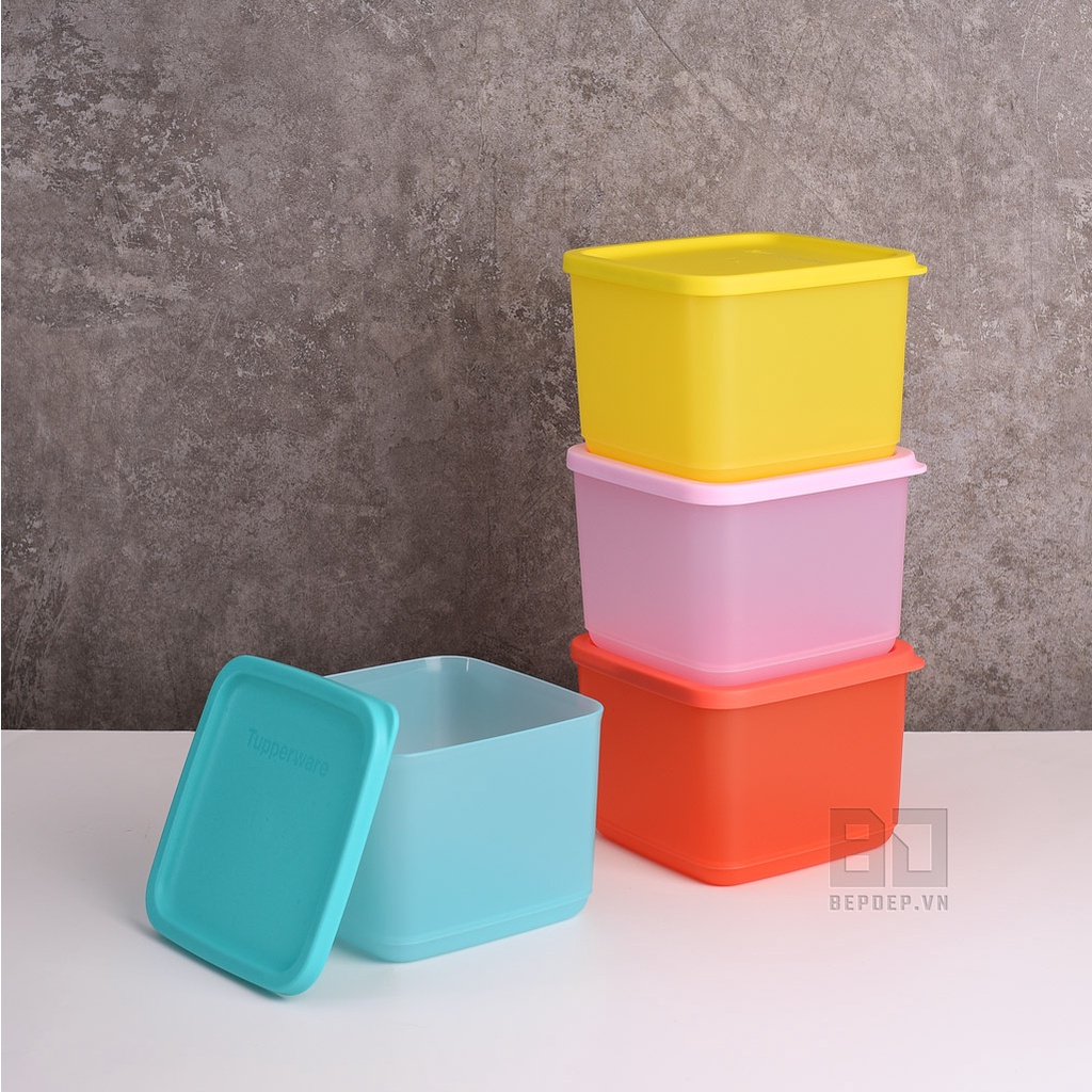 Bộ hộp bảo quản thực phẩm Tupperware Square Round - Bộ hộp BQTP đồ khô, ngăn mát đa năng nhiều màu