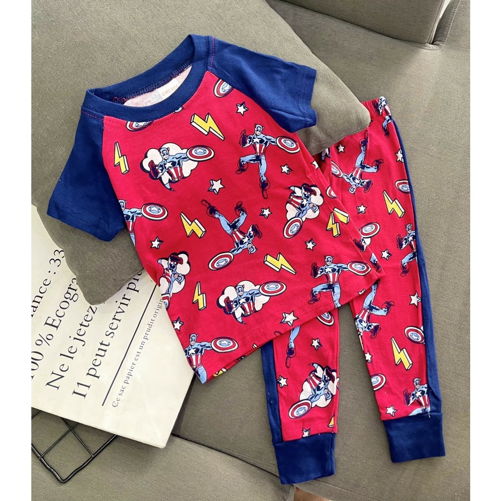 Đồ bộ bé trai, bộ áo ngắn tay quần dài cho bé trai size 8-25kg hàng xuất khẩu mềm mát