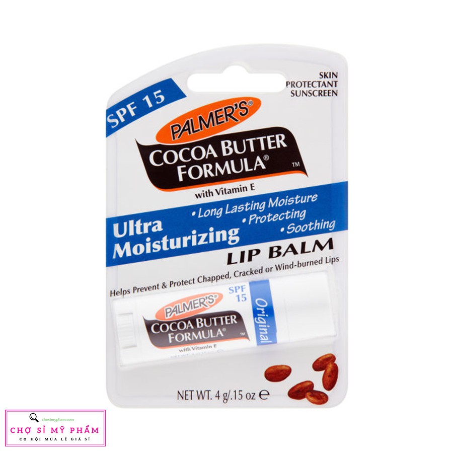 Son dưỡng môi, giảm khô nứt nẻ Hương ca cao - SPF15 Palmer's Cococa Butter (4g)