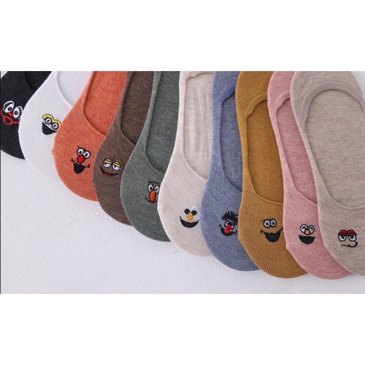 Set 3 Đôi Tất Chống Trượt Phong Cách Hàn Quốc