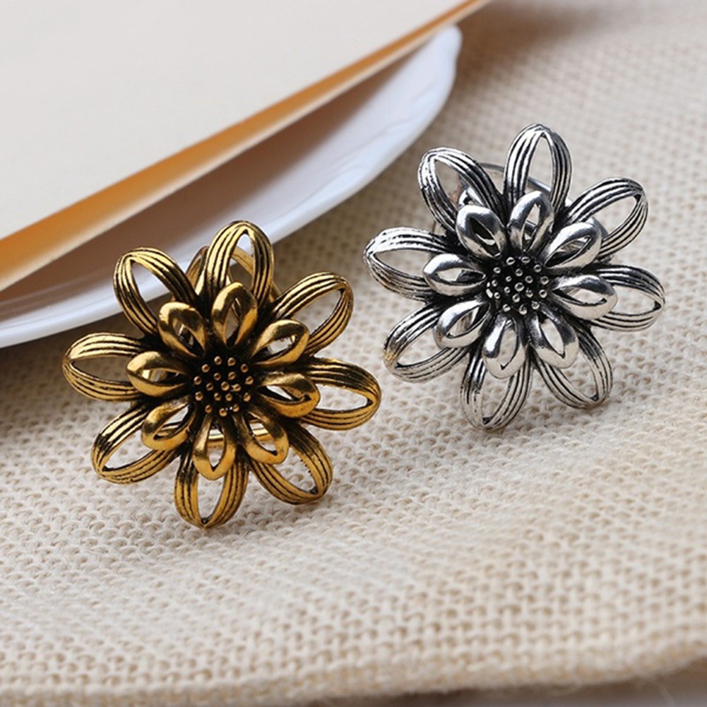 Ghim Cài Khăn Choàng 3 Vòng Hình Hoa Cổ Điển Cho Nữ