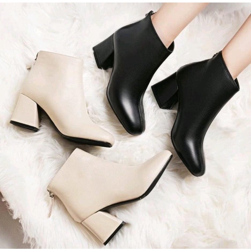 [Mã CHAOC2022 giảm 5k] Bốt cổ ngắn, da mịn năng động 7cm cho nàng hẹn hò - Mã B01 | BigBuy360 - bigbuy360.vn