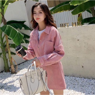 Set váy áo màu hồng