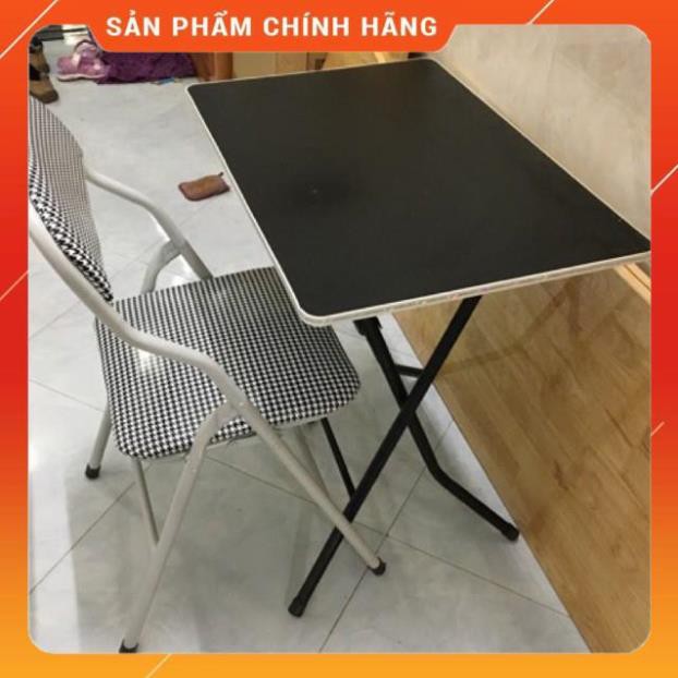 Bàn học gấp gọn kèm ghế chân cao 75cm  FREE SHIP Kích thước 50 x70cm chân sơn tích điện ( cam kết y hình )