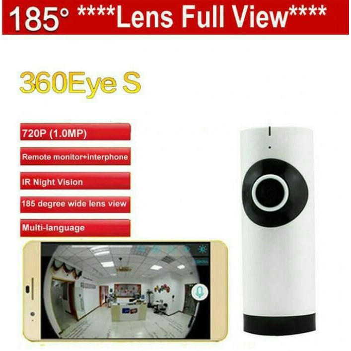 Camera Ip Wifi Không Dây Panoramic Xoay 360 Độ 720p