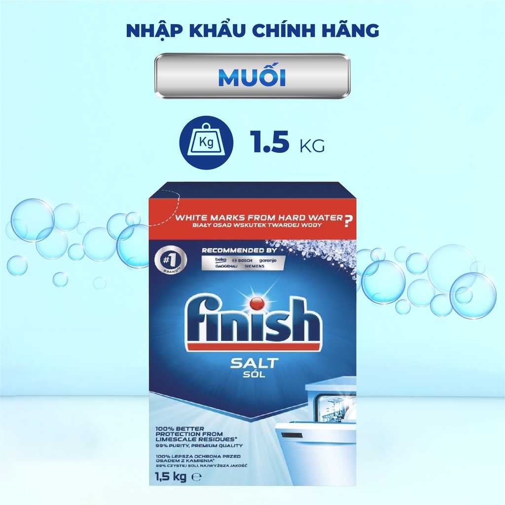 Muối Finish cho máy rửa chén 1,5kg