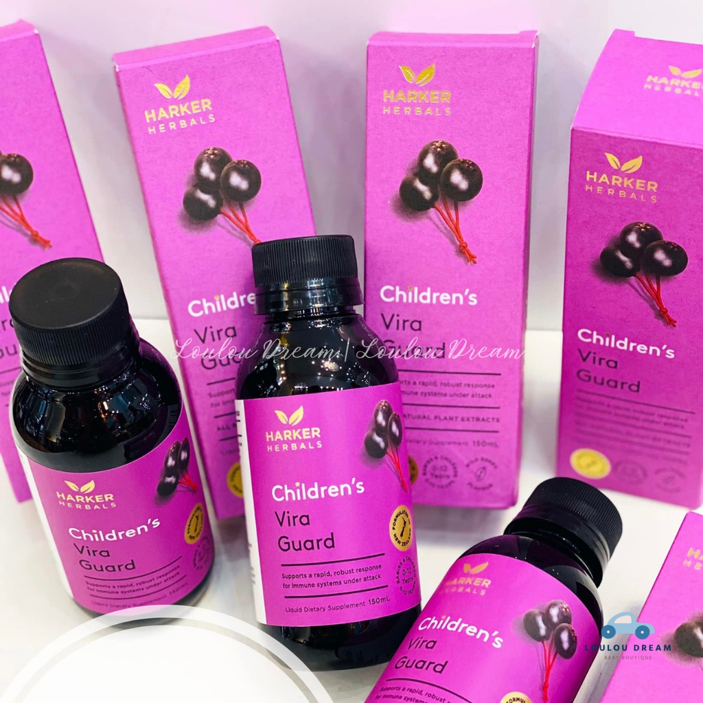 Siro Harker Herbals hồng tím Vira Guard tăng đề kháng cho bé 0-12 tuổi