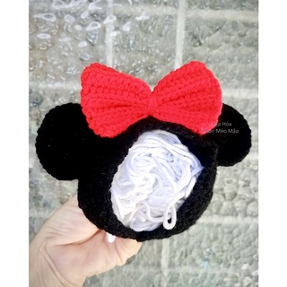 Mũ (nón) cho mèo, cún - Mũ (nón) len Mickey Minnie