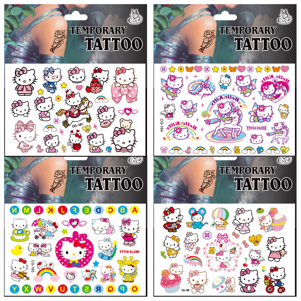Hình xăm dán tạm thời họa tiết Hello Kitty dễ thương
