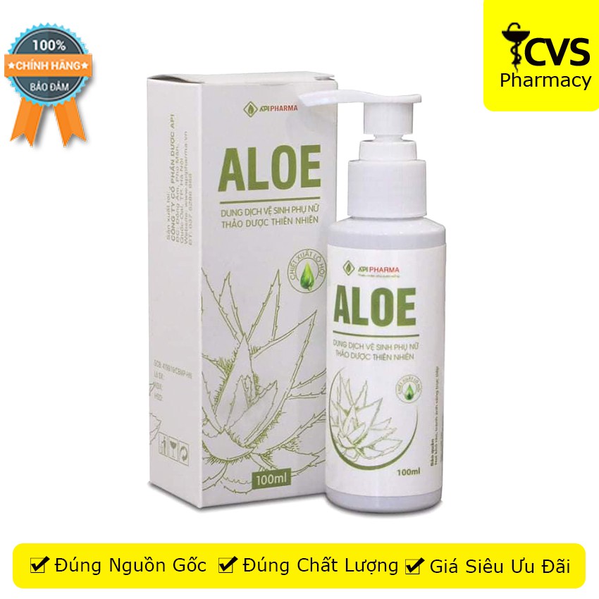 Dung Dịch Vệ Sinh Phụ Nữ ALOE - Chiết Xuất Lô Hội &amp; Các Thảo Dược Thiên Nhiên - api cvspharmacy