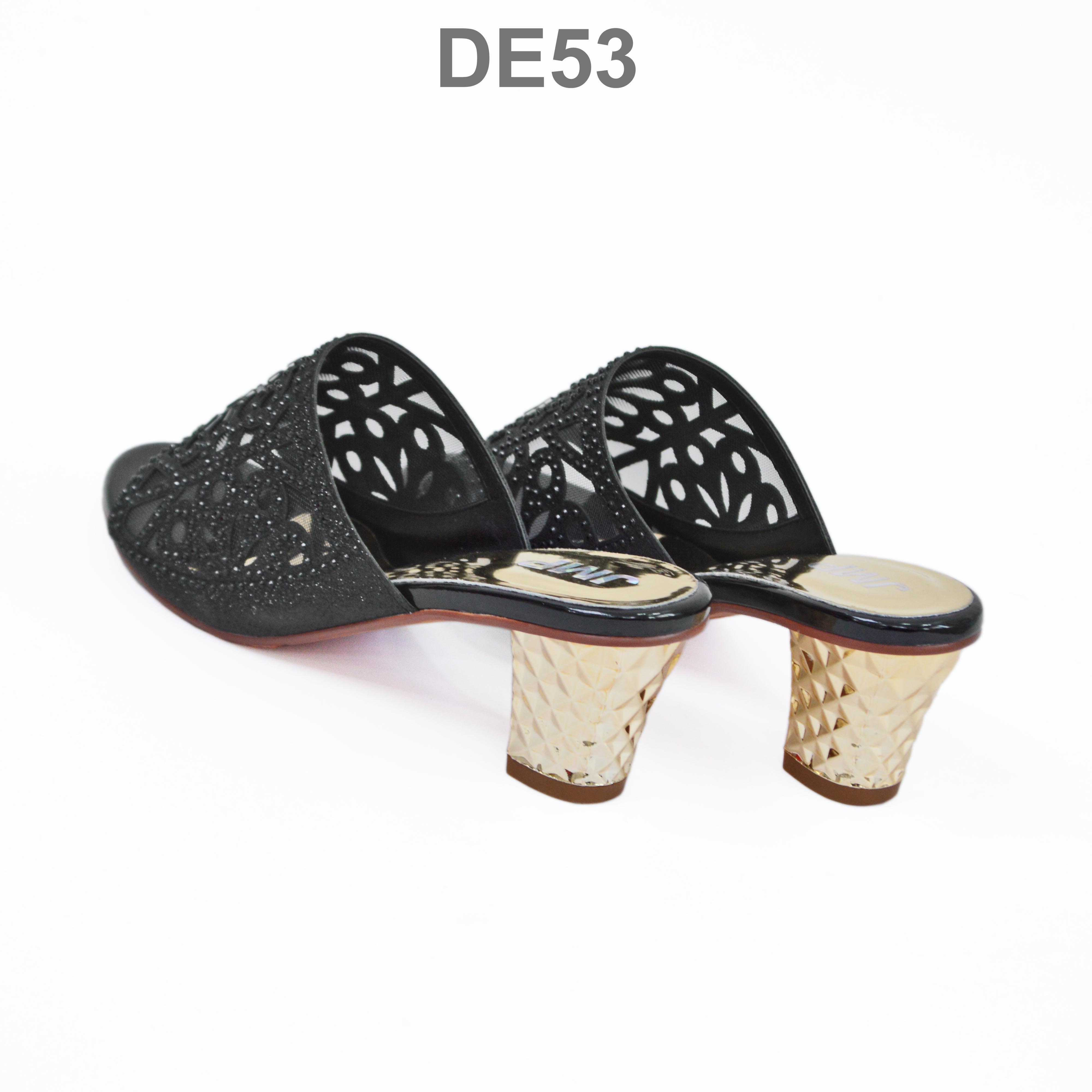 Dép Nữ Cao Gót Đính Hạt Phong Cách Trẻ Trung Cao 5cm - JMP - DE53