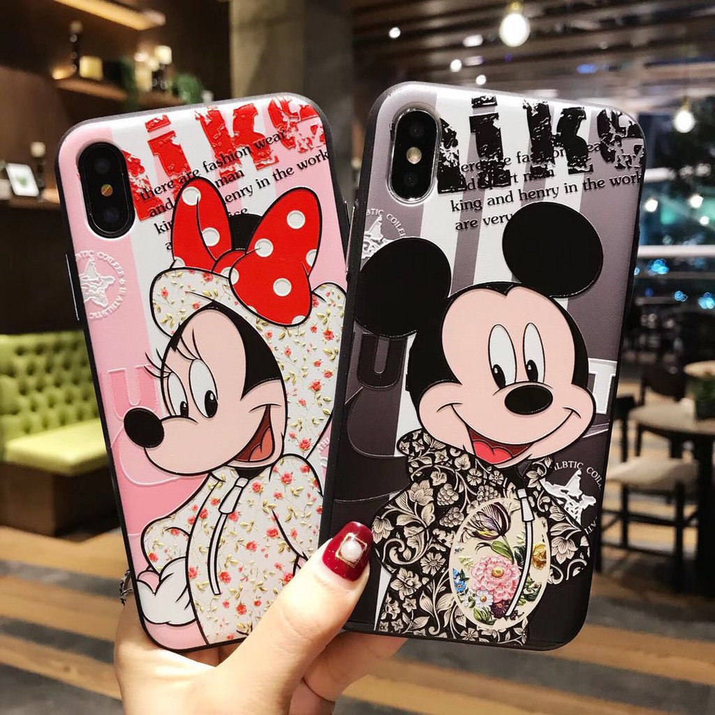 Ốp Điện Thoại In Hình Chuột Mickey / Minnie Đáng Yêu Cho Iphone Xs Max Xr