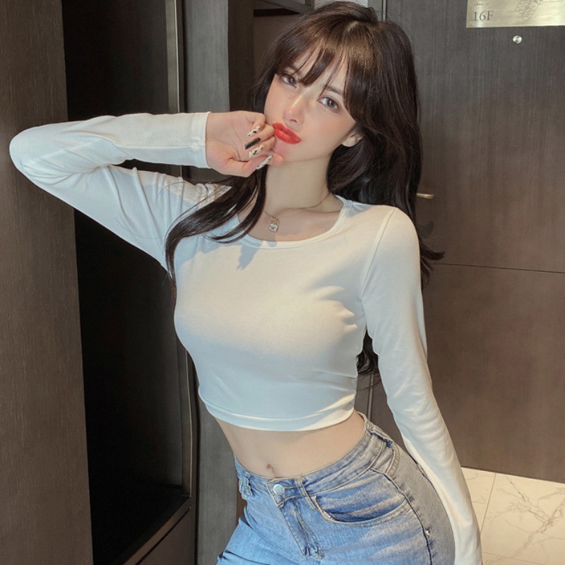 Áo Croptop Zip Body Dài Tay ❤️ Áo croptop chất thun cotton trơn co giãn 4 chiều dáng body Sexy SIÊU HOT ❤️ | BigBuy360 - bigbuy360.vn