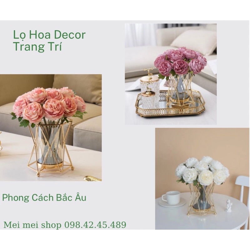 Bình Hoa Hồng Cao Cấp Trang Trí Phòng Khách Sang Trọng