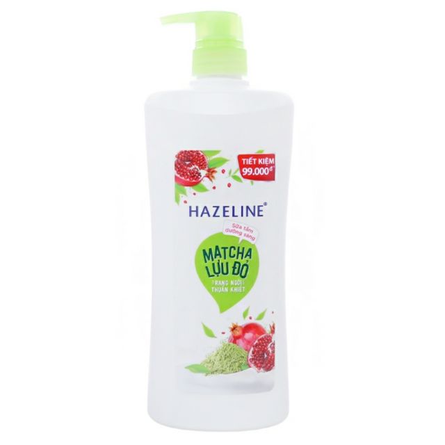 Sữa tắm dưỡng sáng Hazeline matcha lựu đỏ 896ml