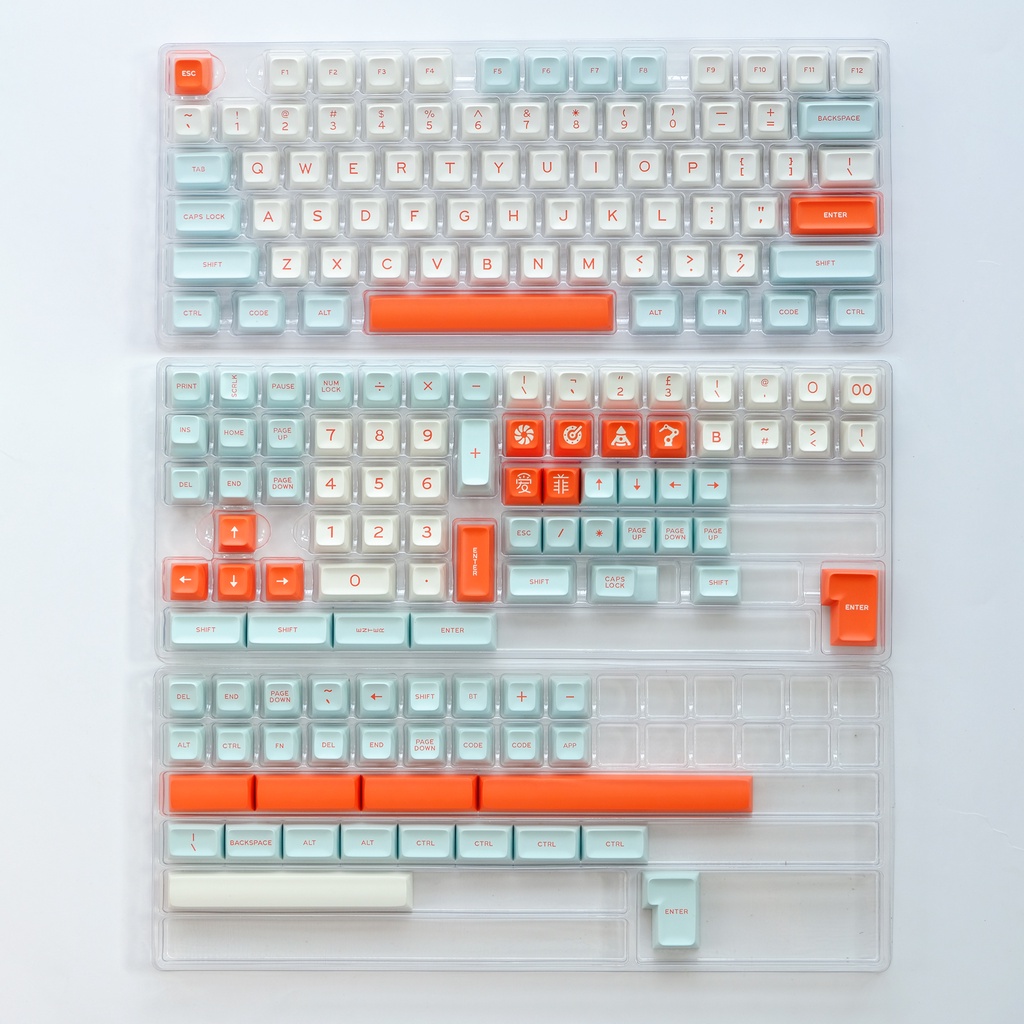 Bộ 172 Phím Bấm MG Salmon Bằng ABS Cho Bàn Phím Cơ ANSI & ISO Layout Tương Thích Với Cherry MX Kailh Gateron TTC