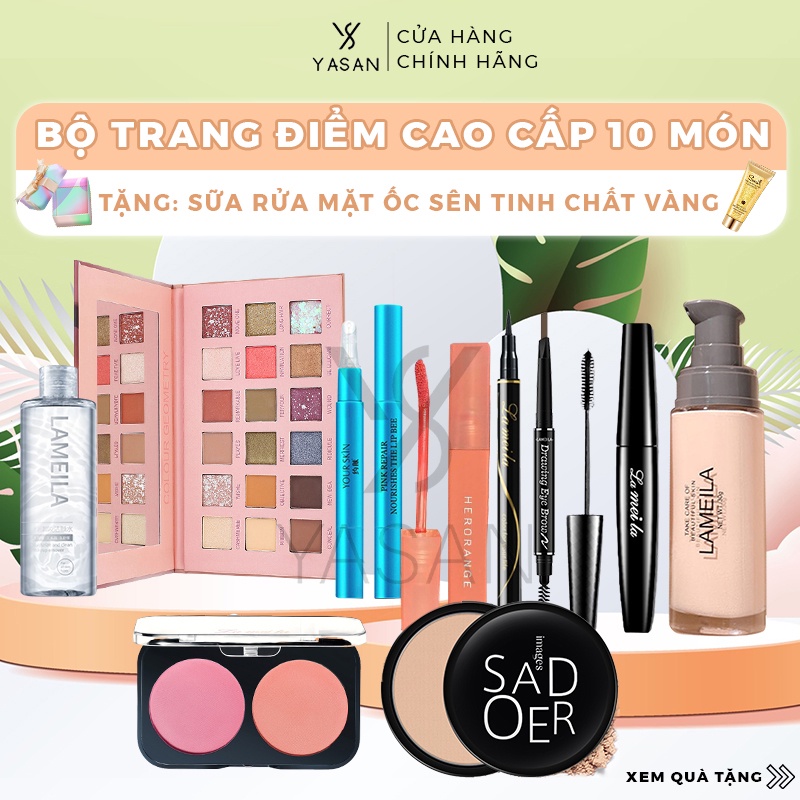 Bộ trang điểm cao cấp 10 món makeup chuyên nghiệp siêu xịn bảng màu thời thượng hottrend Yasan