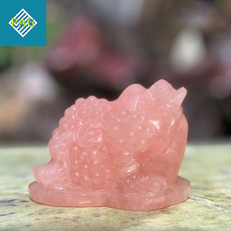 Thiềm Thừ Cóc 3 Chân Ngậm Tiền, Cóc Tài Lộc Đá TA. Hồng Tự Nhiên - Vật Phẩm Phong Thuỷ Để Ban Thần Tài, Két Sắt