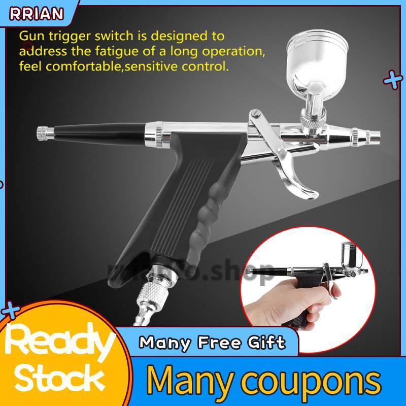 RRIAN  Multi-Purpose 2 Cups Side Feed Spray Trigger Airbrush for Art Painting 166