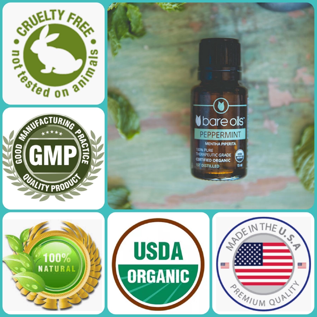 [MADE IN USA] Tinh dầu bạc hà - Peppermint Essential Oil (Tinh dầu hữu cơ Bare Oils - USDA Organic) | BigBuy360 - bigbuy360.vn