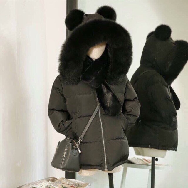 Áo phao mũ tai gấu