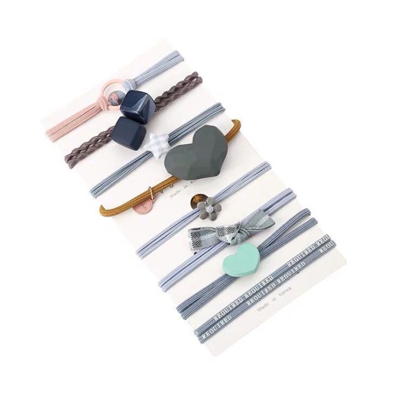 Chun Tóc Nữ ❤️FREESHIP❤️ Set 8 Chun Buộc Tóc phối hình điệu đà phong cách Hàn Quốc ❤️ Set Chun tóc nữ mã L6-A