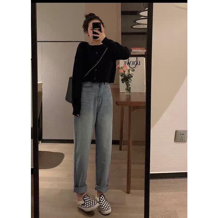 Quần jean baggy nữ xanh nhạt thương hiệu ALDORE phong cách học sinh Ullzzang MSL1