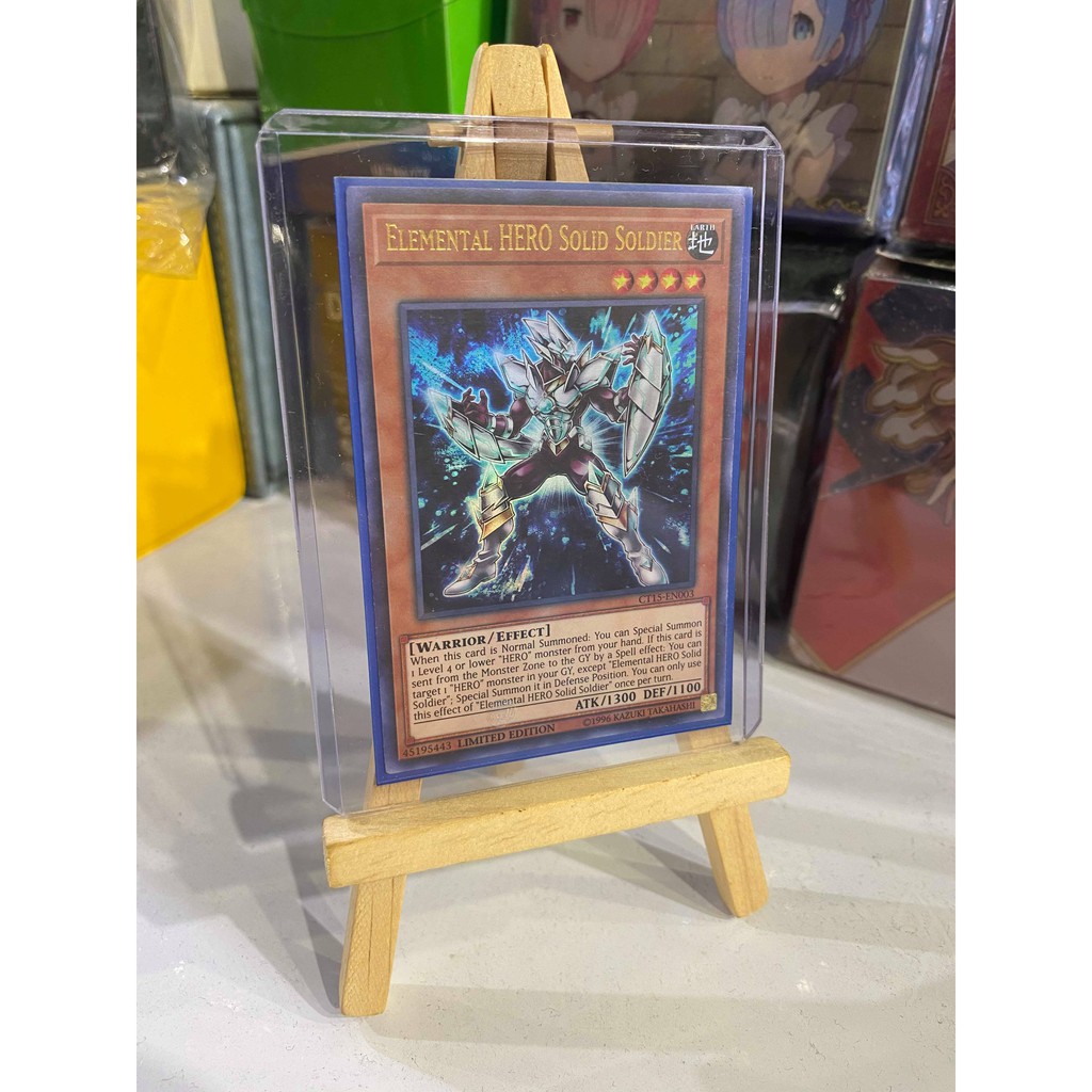 Lá bài thẻ bài Yugioh Elemental HERO Solid Soldier – Ultra Rare - Tặng bọc bài nhựa bảo quản