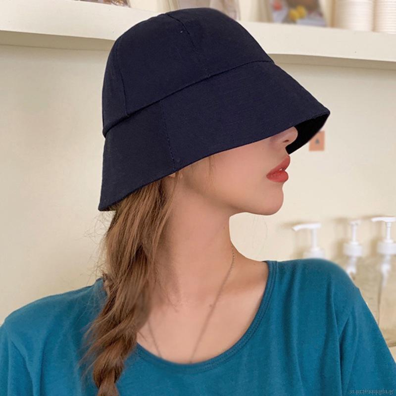 Nón Bucket Màu Trơn Thời Trang Mùa Hè Cho Phái Nữ