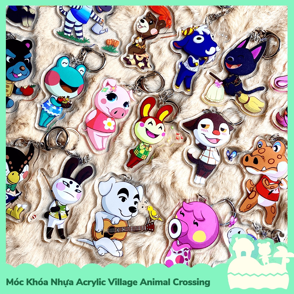 [Sẵn VN - NowShip] Móc Khóa Keychain Acrylic Nhựa Trong Nhân Vật Game Animal Crossing Horizons Nintendo Pose Dáng