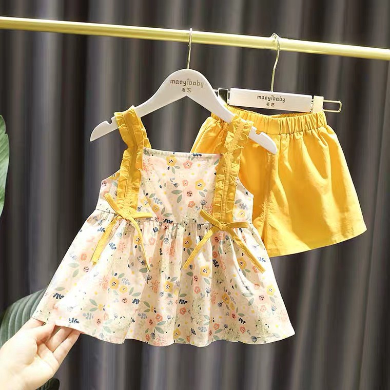 Đồ bộ bé gái quần áo họa tiết hoa nhí viền AM677 - đồ bộ cho bé gái xinh xắn TTR308